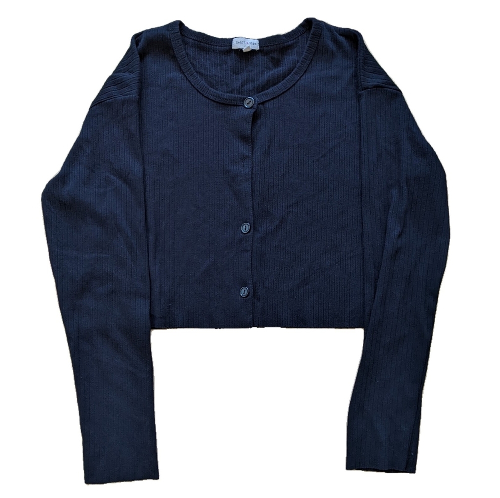black whimsygoth cropped button up cardigan